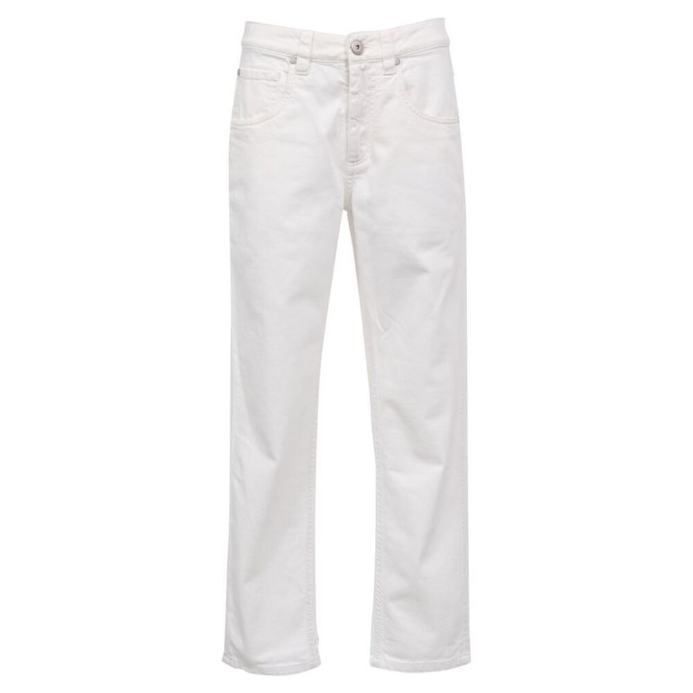 Brunello Cucinelli Straight-Leg Jeans in White Cotton
